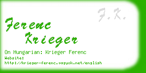 ferenc krieger business card